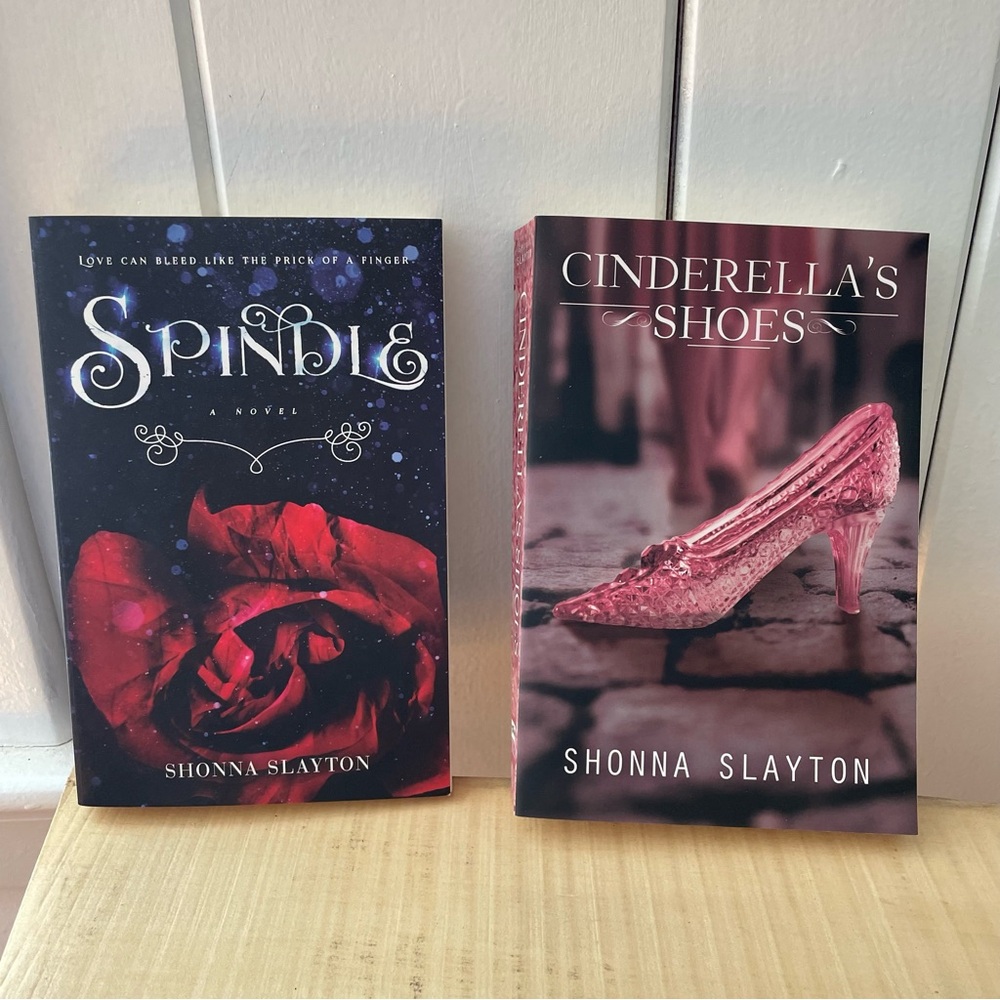$15 SALE Fairytale Twist Bundle Set / 2 Slayton Books Spindle Cinderella's Shoes